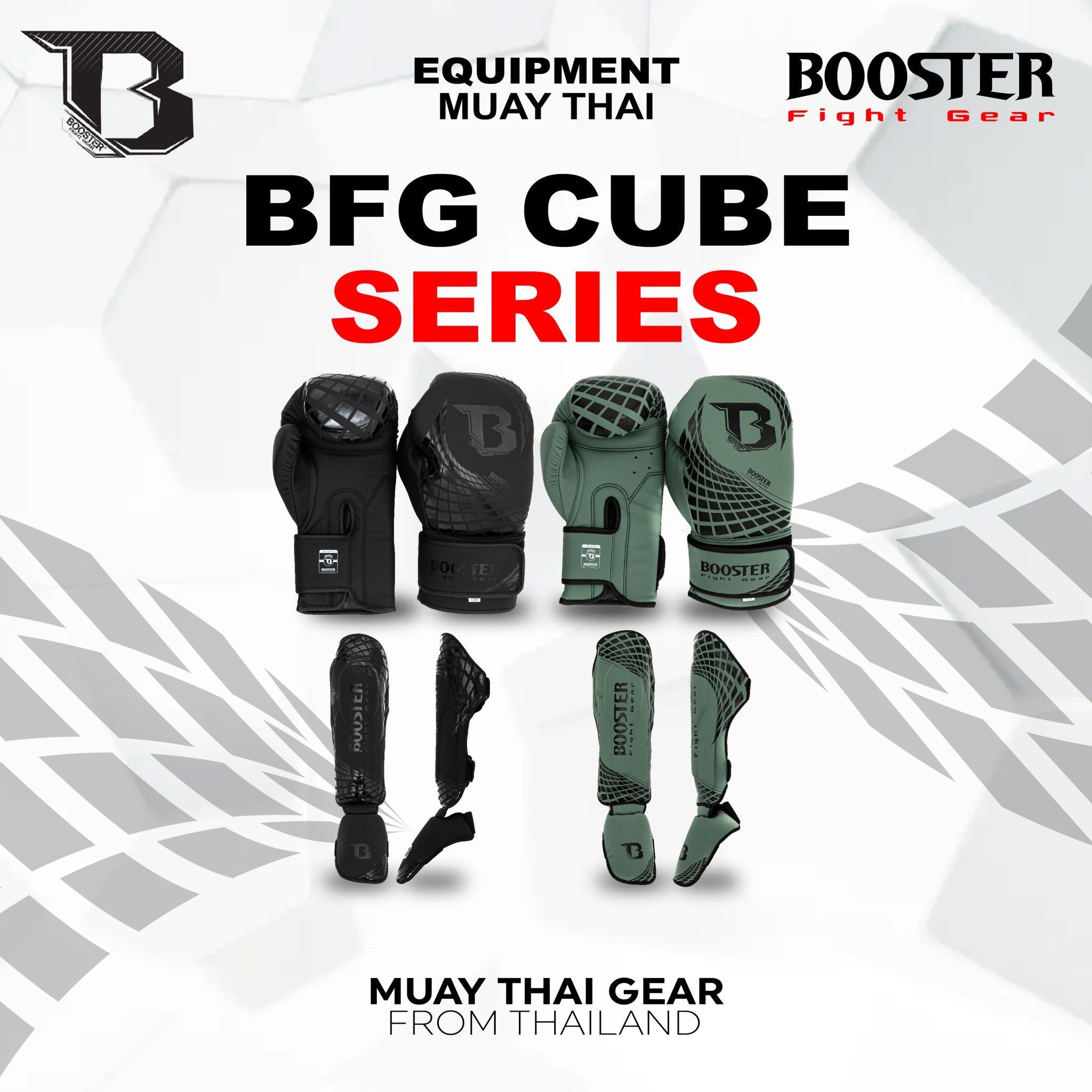 Booster - Cube Serie - Fightset - Bokshandschoenen + scheenbeschermers