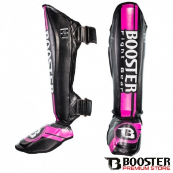 Booster Fightgear | Scheenbeschermers | V3 | Zwart met roze