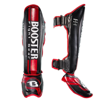 Booster Fightgear - Scheenbeschermers - V3 -Zwart met Rood