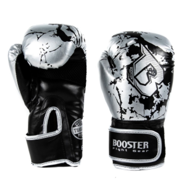 Booster Fightgear - Jeugdset - Handschoenen + scheendekkers - Zilver