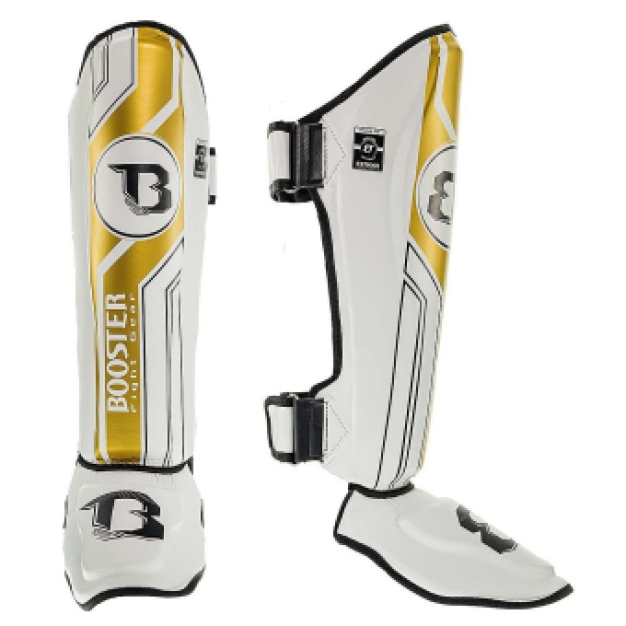 Booster Fightgear - Scheenbeschermers - V9 - Wit met Goud