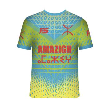 FIGHTSENSE Amazigh Performance T-Shirt – Geel/Blauw – Technisch Polyester – Berber Style