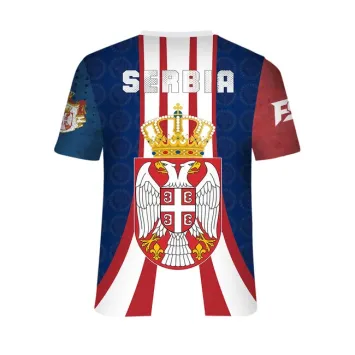 Fightsense Serbia Pride Performance Shirt – SERVIE – Rood/Blauw/Wit – Performance Polyester 