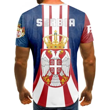 Fightsense Serbia Pride Performance Shirt – SERVIE – Rood/Blauw/Wit – Performance Polyester 