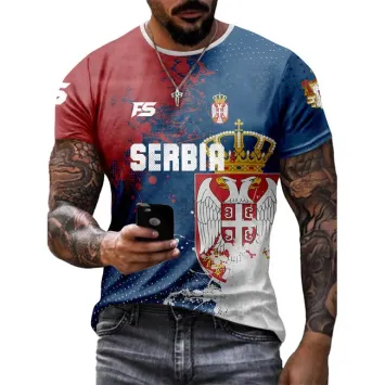 Fightsense Serbia Pride Performance Shirt – SERVIE – Rood/Blauw/Wit – Performance Polyester 