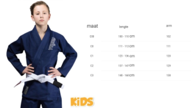 Venim - Contender - BJJ GI voor Kids (inclusief gratis witte band) - Navy  blauw