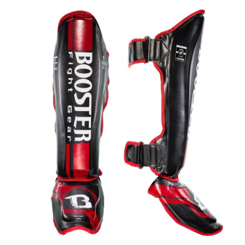 Booster Fightgear - Scheenbeschermers - V3 -Zwart met Rood