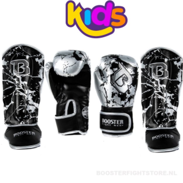 Booster Fightgear - Jeugdset - Handschoenen + scheendekkers - Zilver