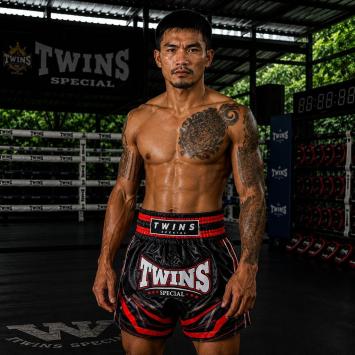 Twins Special TTBL RACING BLACK/RED Muay Thai Short
