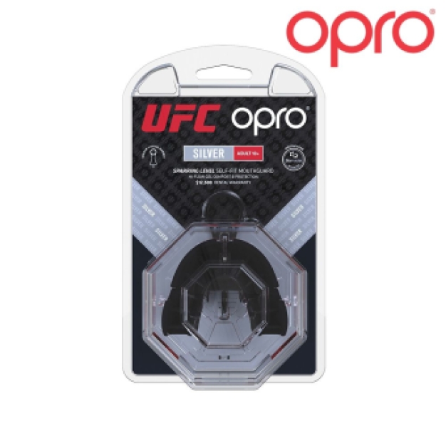 UFC - Opro - gebitsbescherming - Bitje - SILVER - ZWART-ROOD